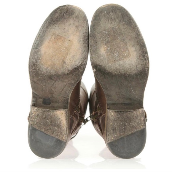 FRYE BUCKLE EQUESTRIAN BROWN RIDING BOOT - Picture 5 of 6